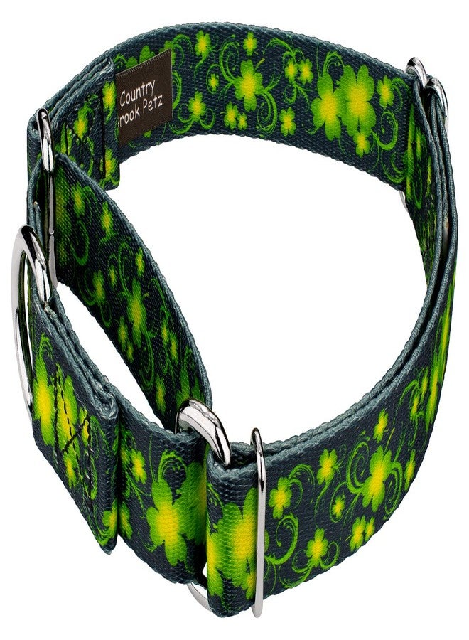 كانتري بروك ديزاين طوق ومقود للكلاب من Country Brook Petz - Clovers in the Wind Martingale - مجموعة Irish Pride التي تتميز بتصاميم Lucky (1 بوصة، متوسط) - Image 4